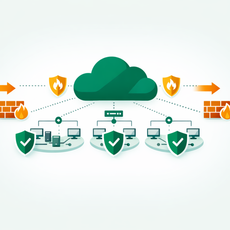 Azure Network Security Groups diagram showing cloud network traffic filtering with shield and firewall icons