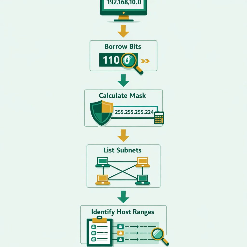 subnetting calculation example for beginners with IP address breakdown