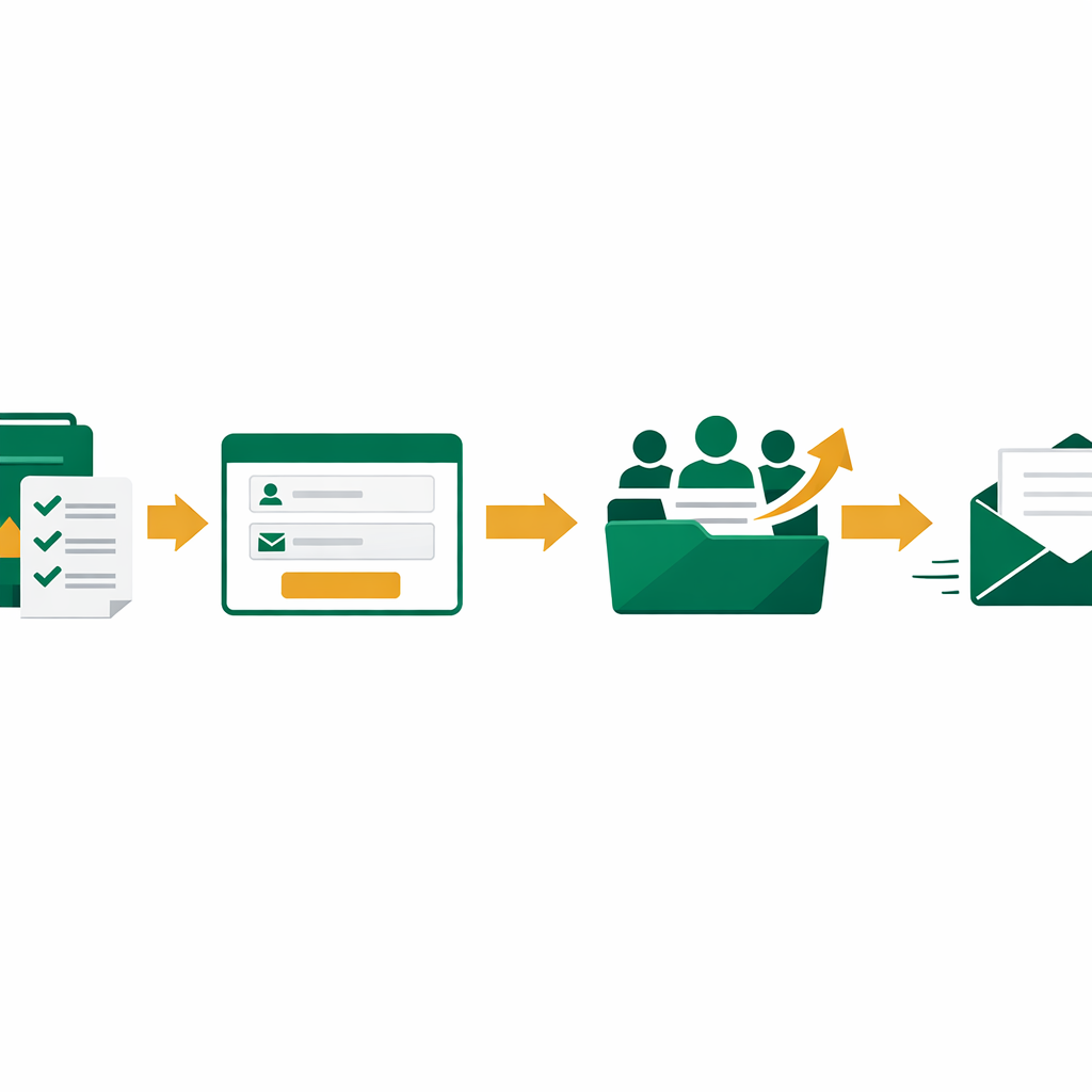 email marketing for beginners how to build an email list process diagram