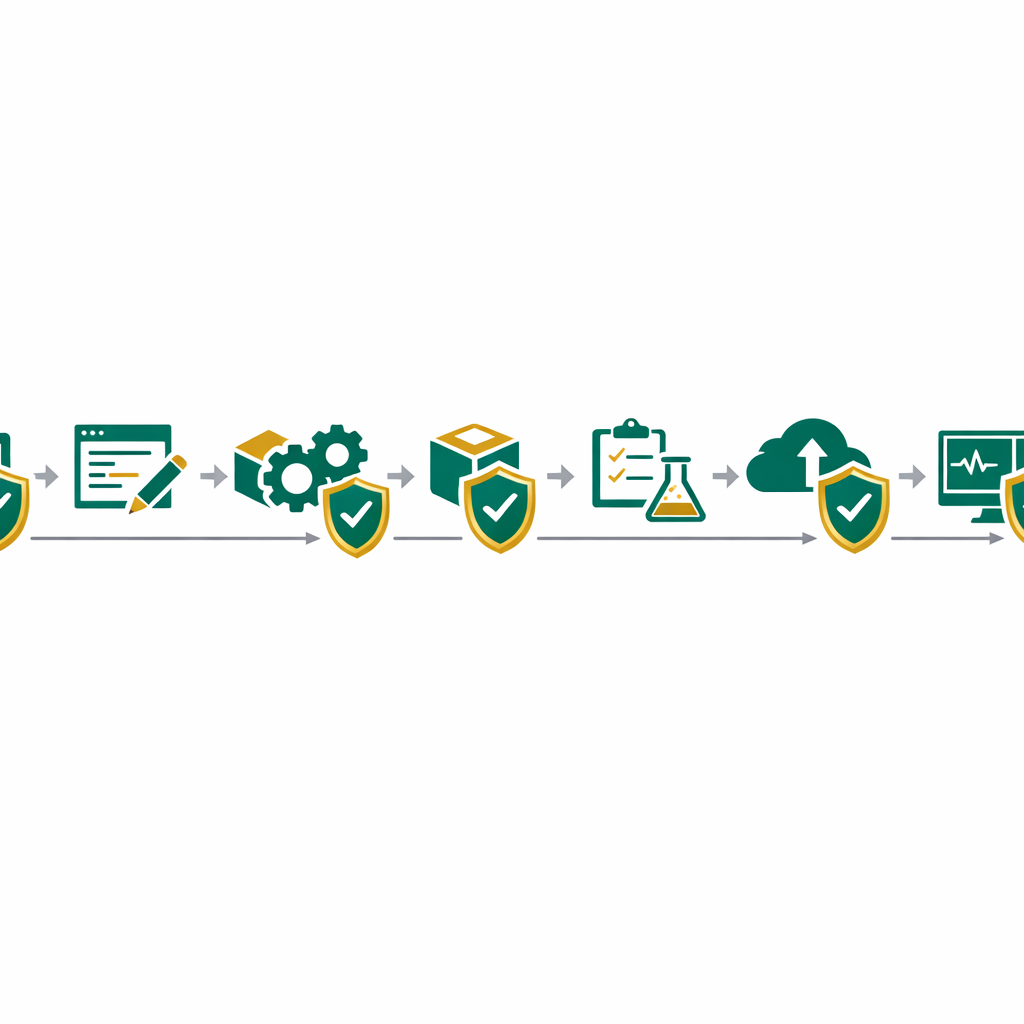DevSecOps pipeline diagram showing security at every stage