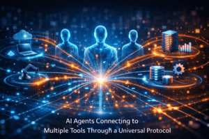 MCP protocol explained architecture diagram showing hosts clients and servers