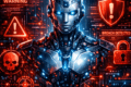 AI agent security threats showing digital shields and warning indicators