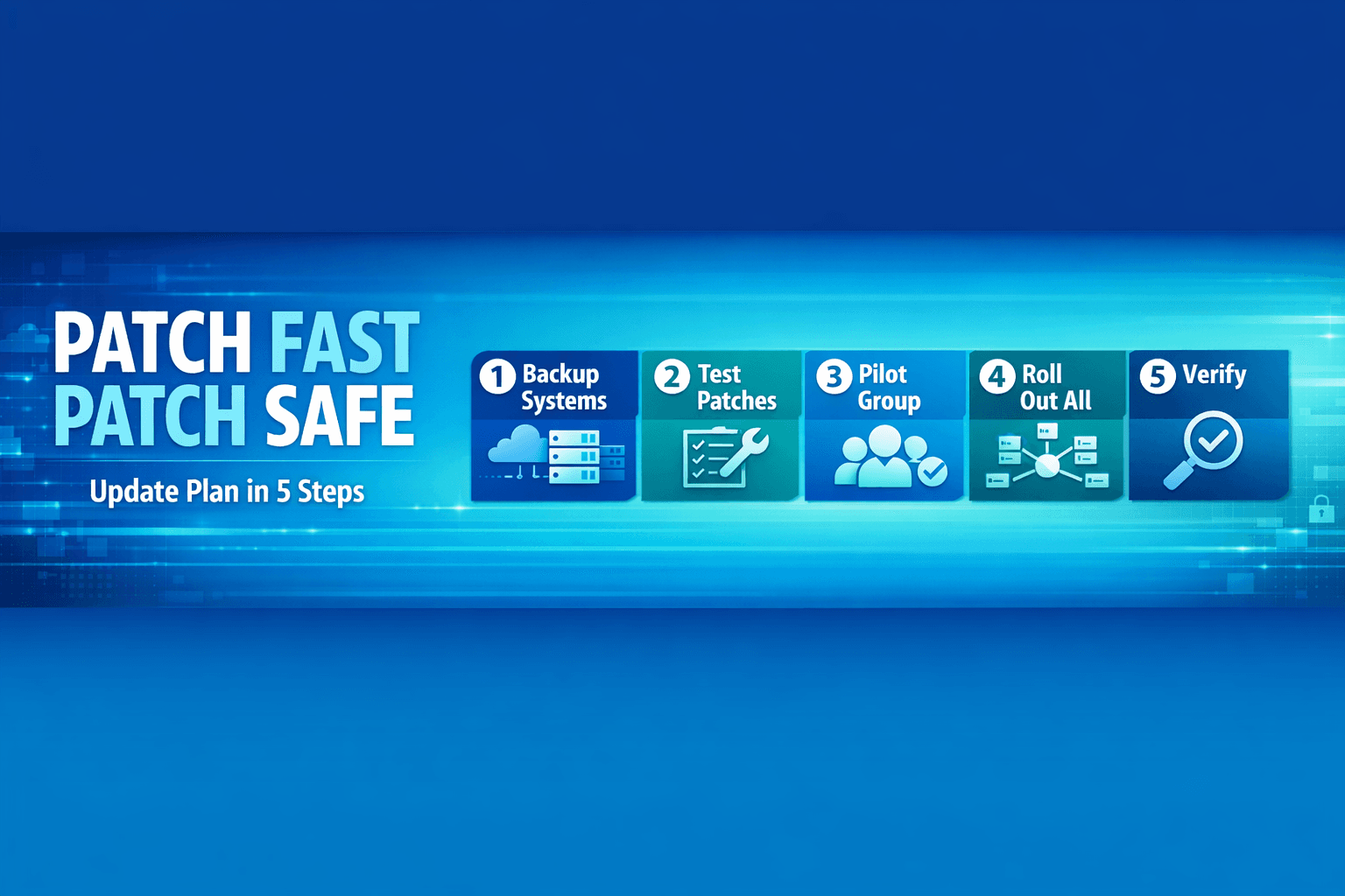 April 2026 Patch Tuesday 5-step rollout plan horizontal banner