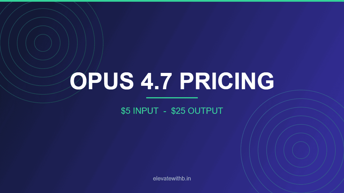 Opus 4.7 pricing per million tokens