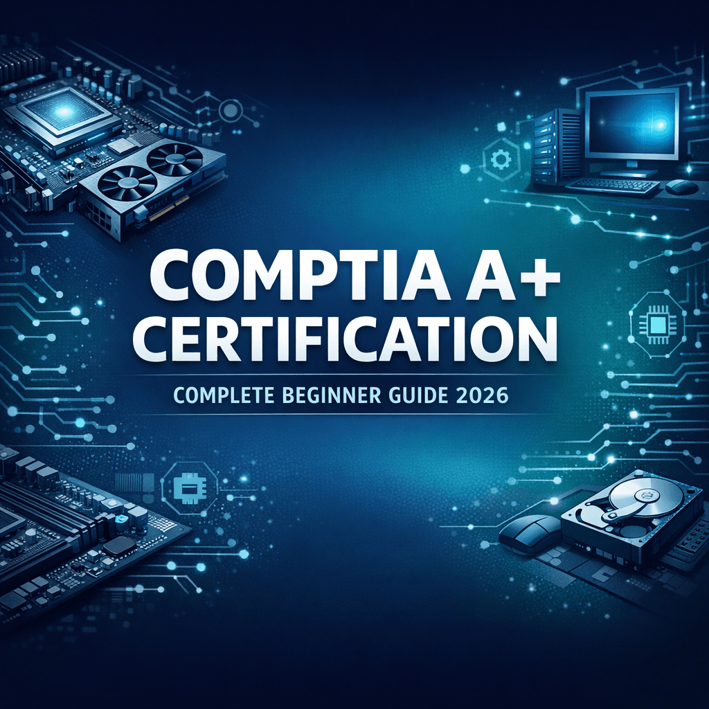 CompTIA A+ Certification guide banner for beginners in 2026