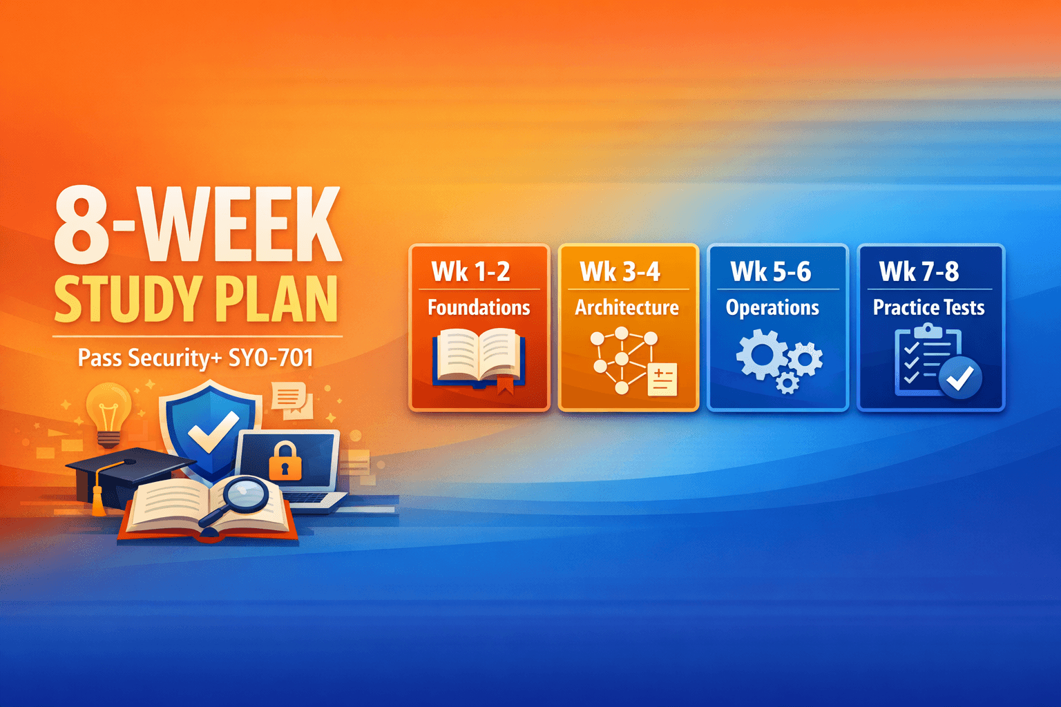 Security+ SY0-701 8-week study plan horizontal banner