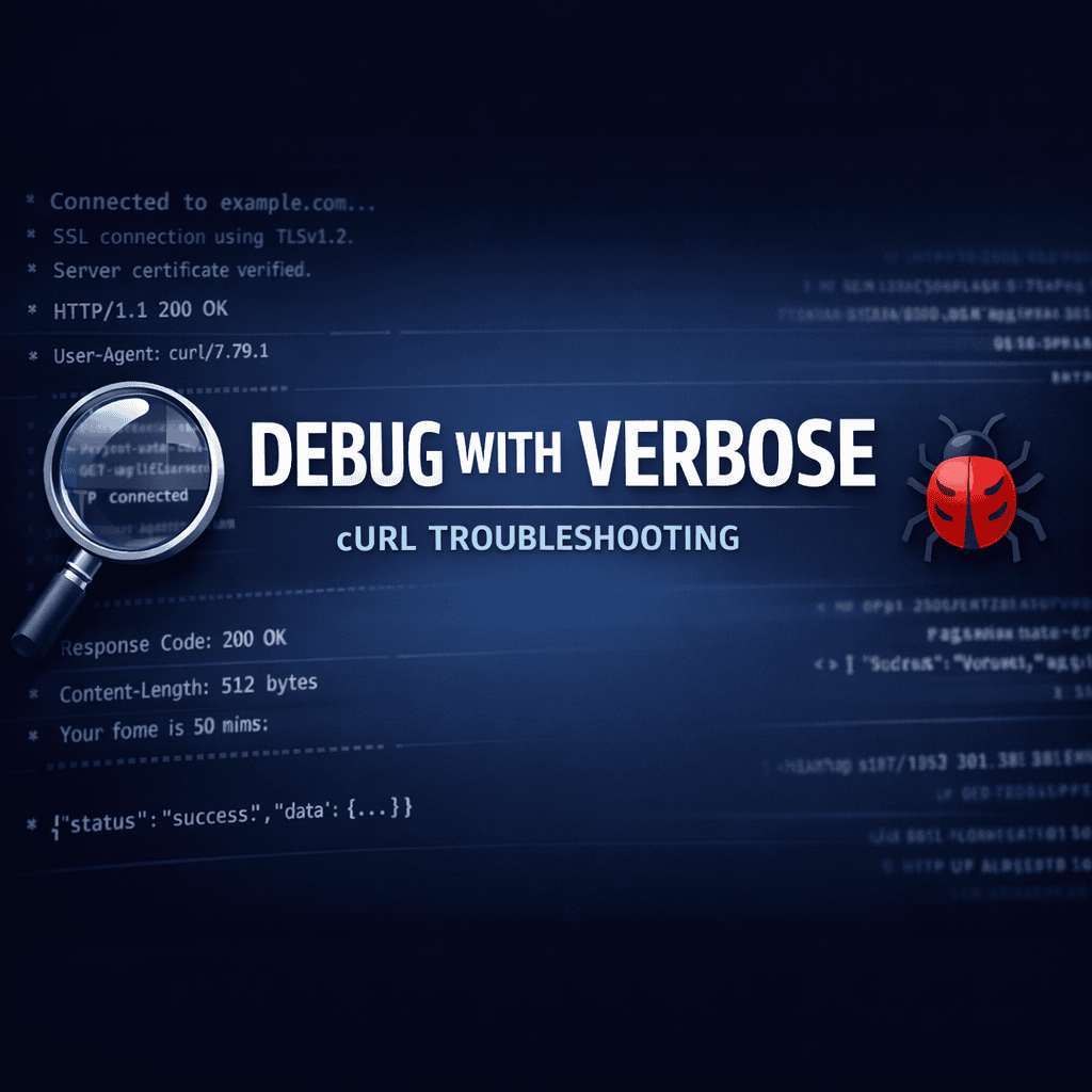 cURL commands debug with verbose mode for troubleshooting