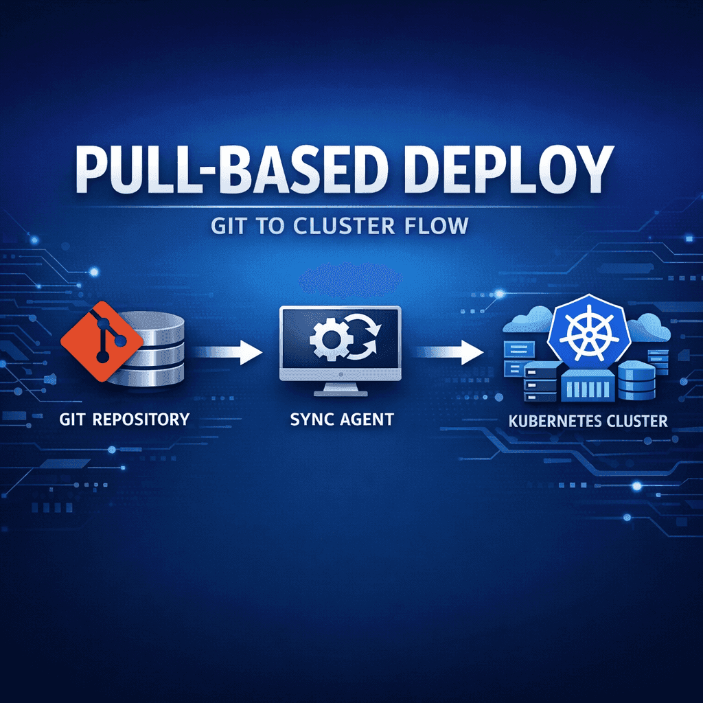 GitOps explained pull-based deploy flow from Git to Kubernetes cluster