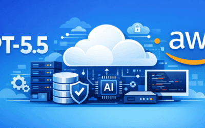 GPT-5.5 on AWS Bedrock launch banner with cloud infrastructure illustration