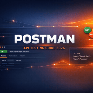 Postman API testing guide banner for developers in 2026