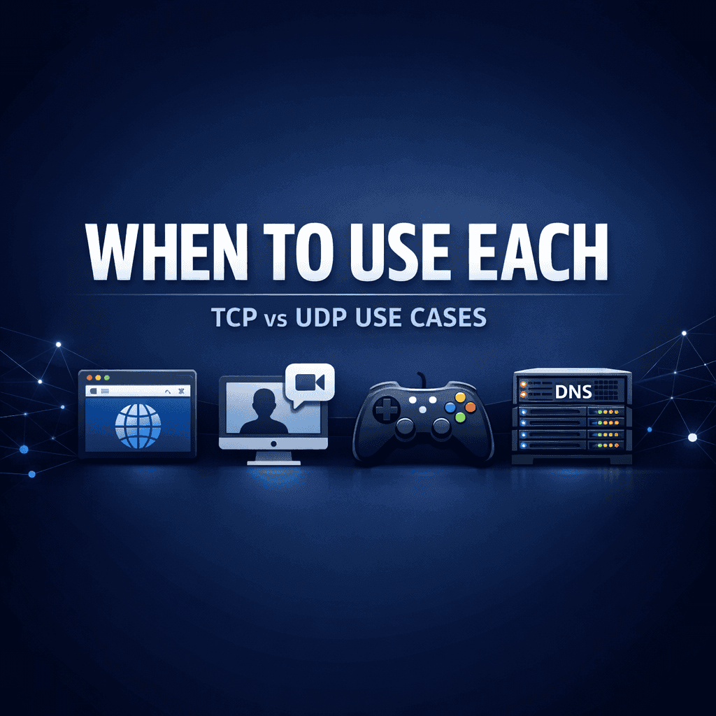 TCP vs UDP real-world use cases for web video gaming and DNS