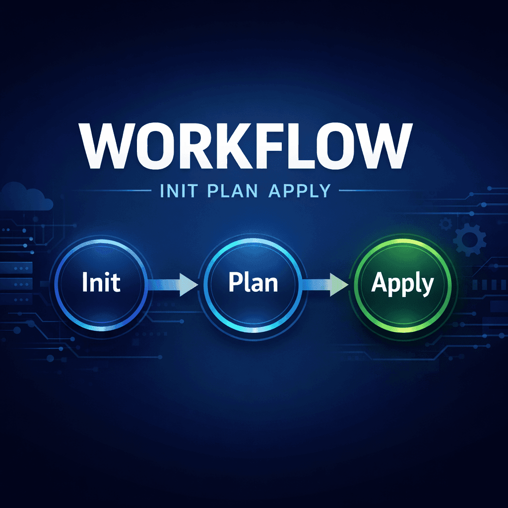 terraform for beginners workflow diagram showing write plan apply manage cycle