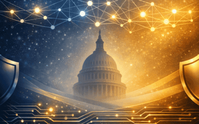 US AI model testing featured image with capitol dome and neural network motif